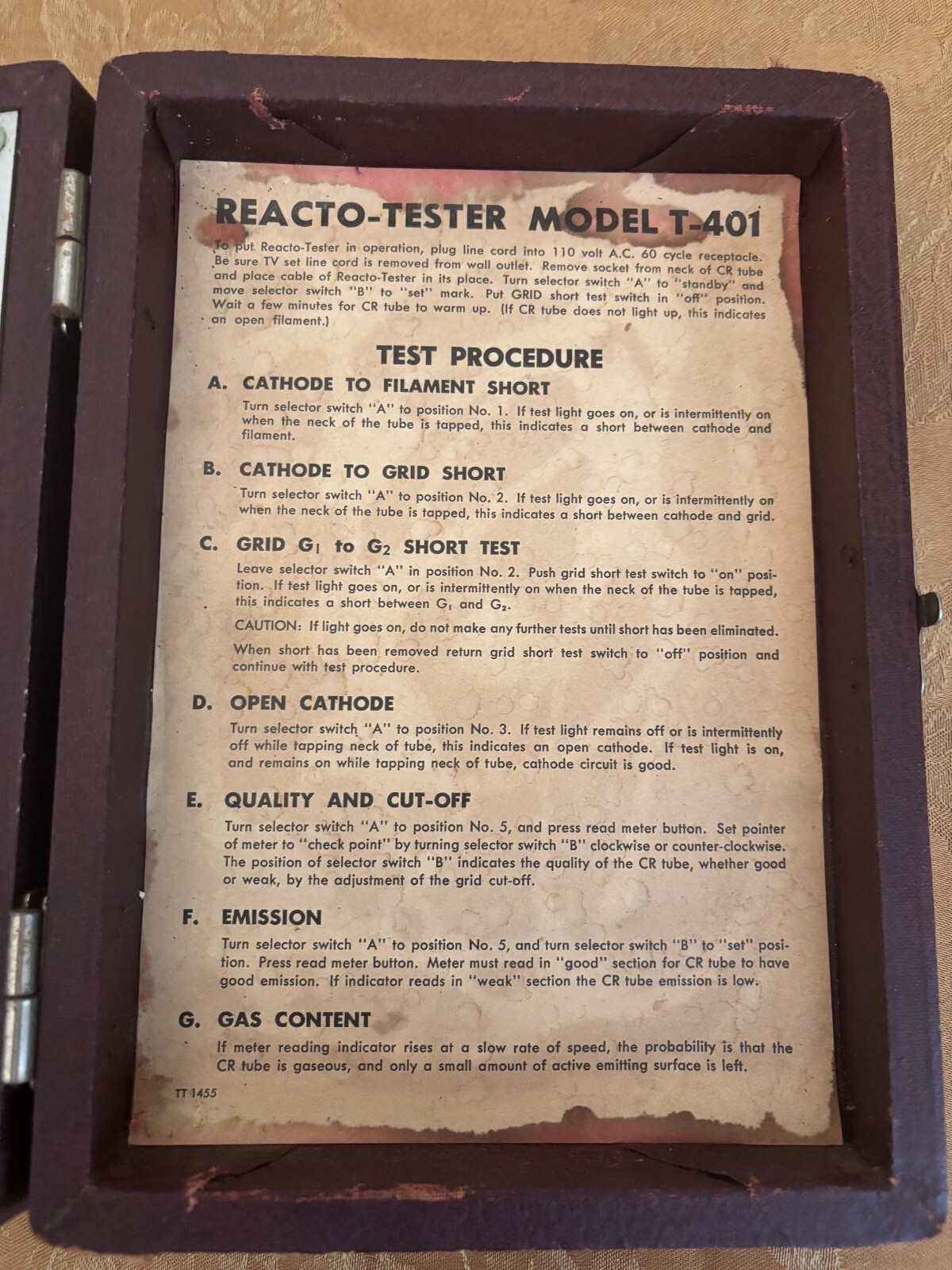 Anchor reactor tester Model: T401 in good condition vintage circa 1940's