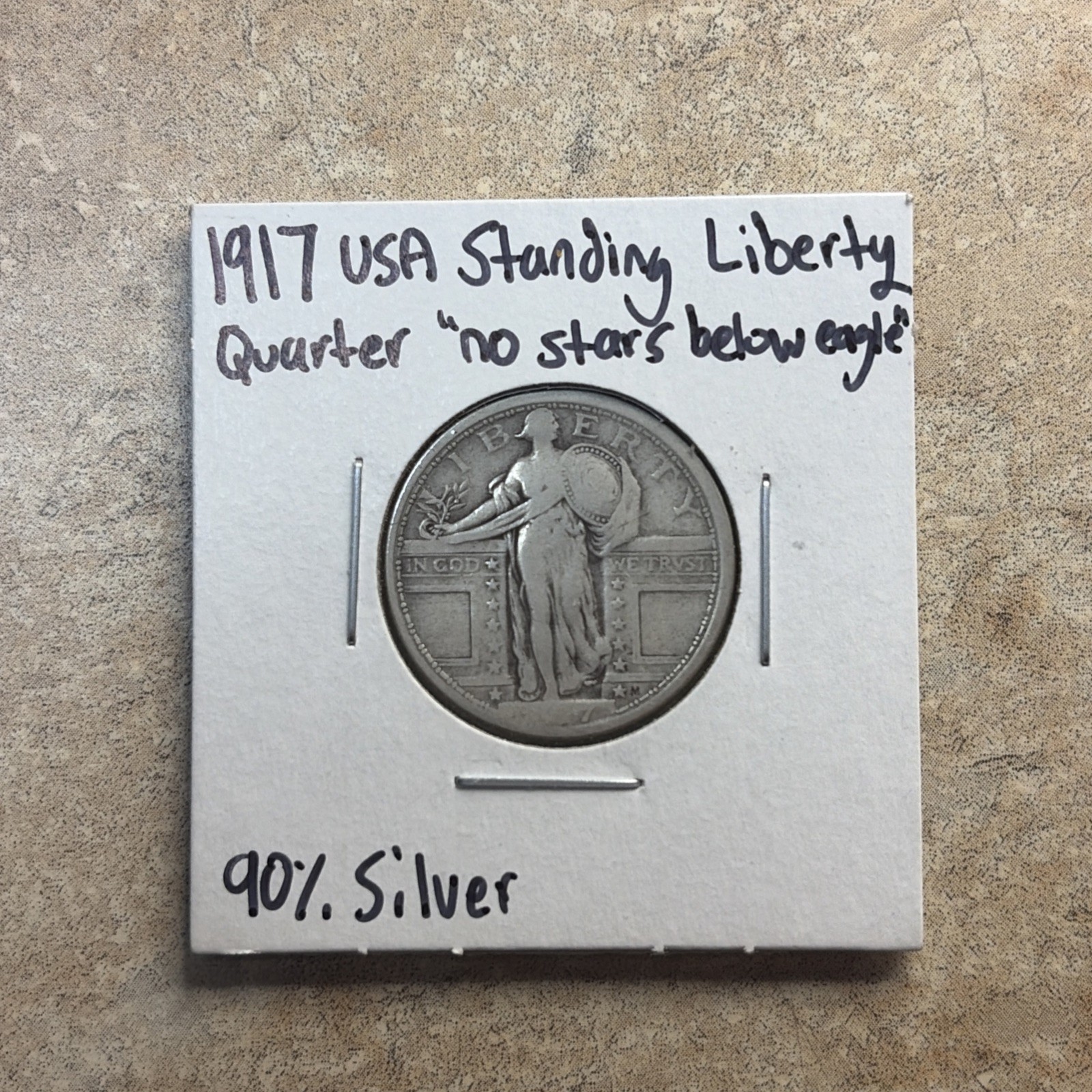 1917 Standing Liberty Quarter Type 1 – No Stars Below Eagle