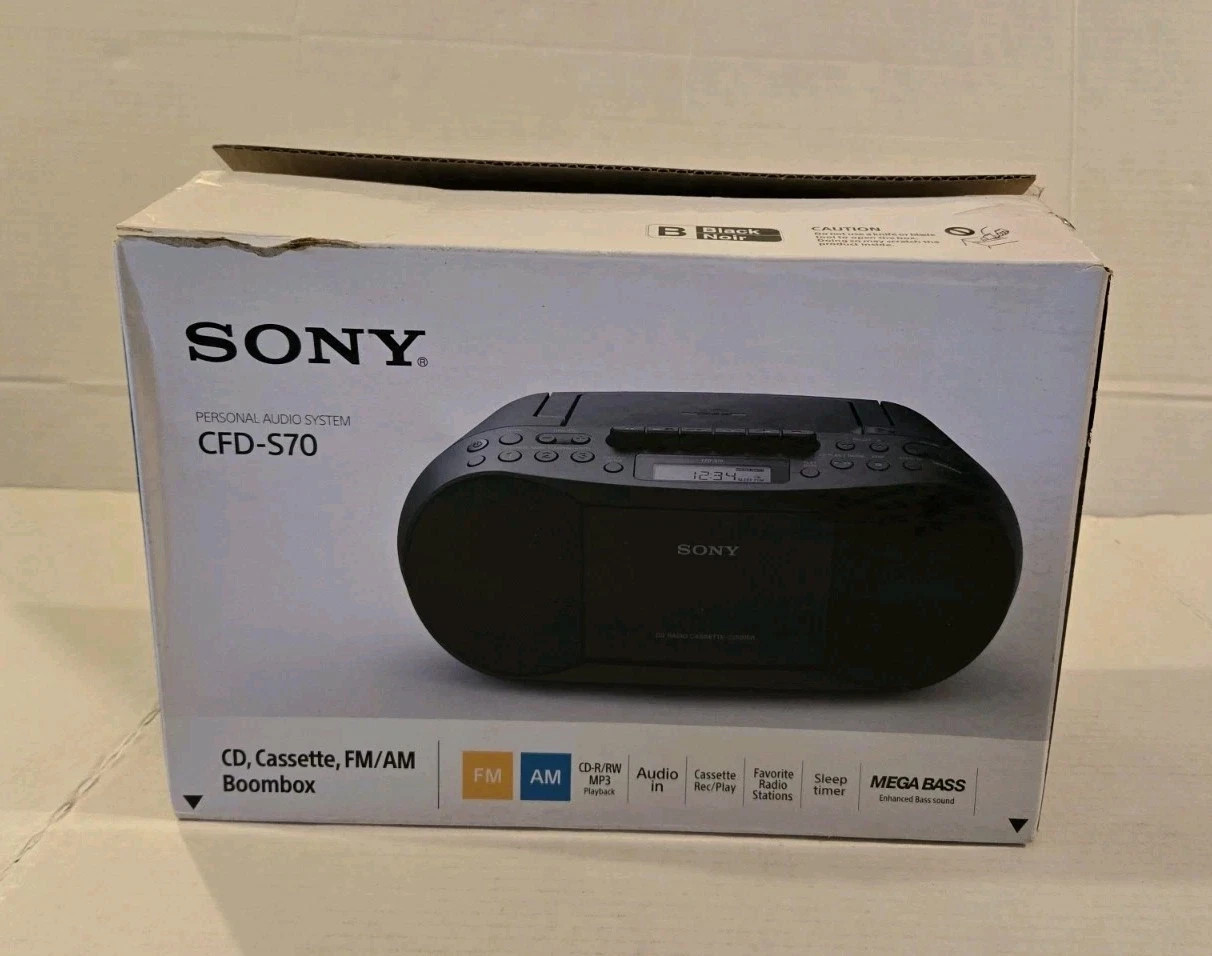 Sony Boombox CFD-S70 CD Cassette FM/AM Personal Audio System SON