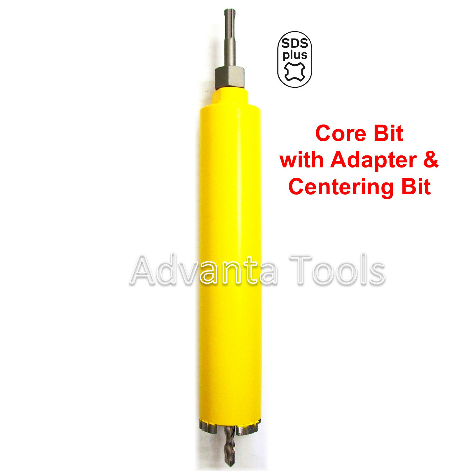 3” Dry Diamond Core Bit 4 Concrete w/ Rebar + SDS Plus Adapter & Pilot Bit
