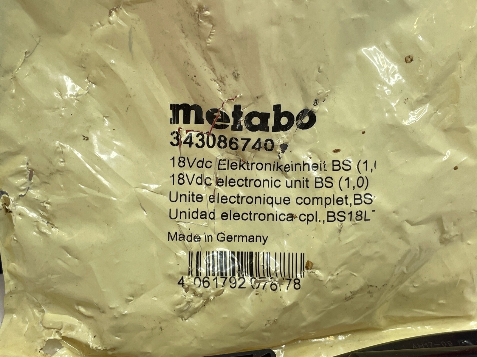 Metabo Genuine Replacement Part 343086740 Electronic Unit BS 1,0 18 VDC