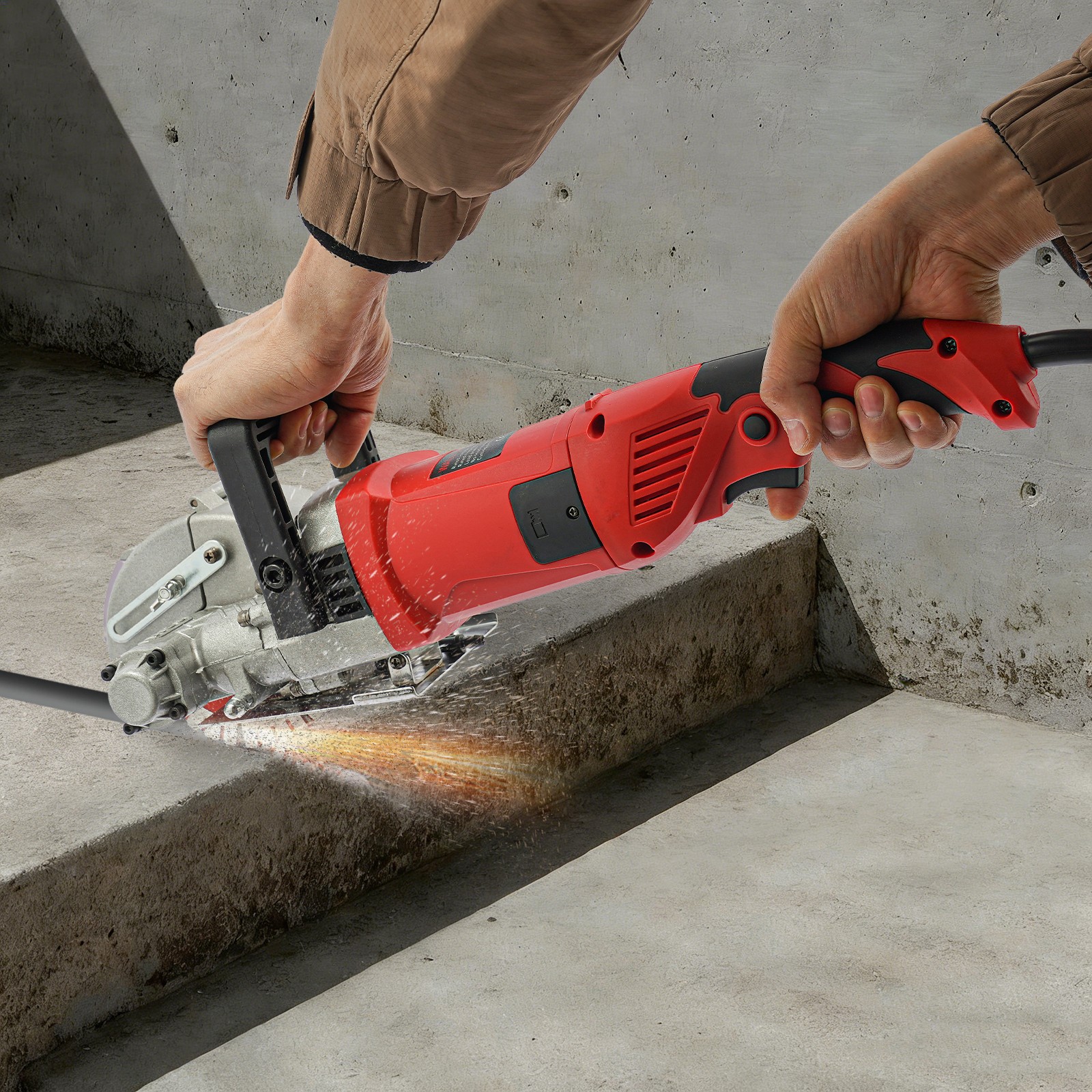 Red Electric Wall Groove Cutting Machine, Slotting Machine, Concrete Wall Chaser