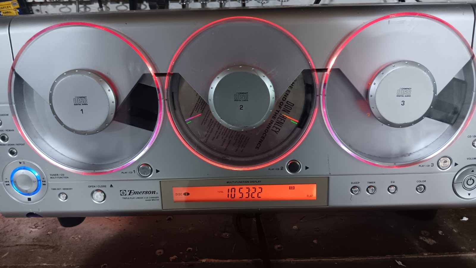 Emerson MS3103 Triple-Play Linear 3CD Changer Plays With Issues (Read)