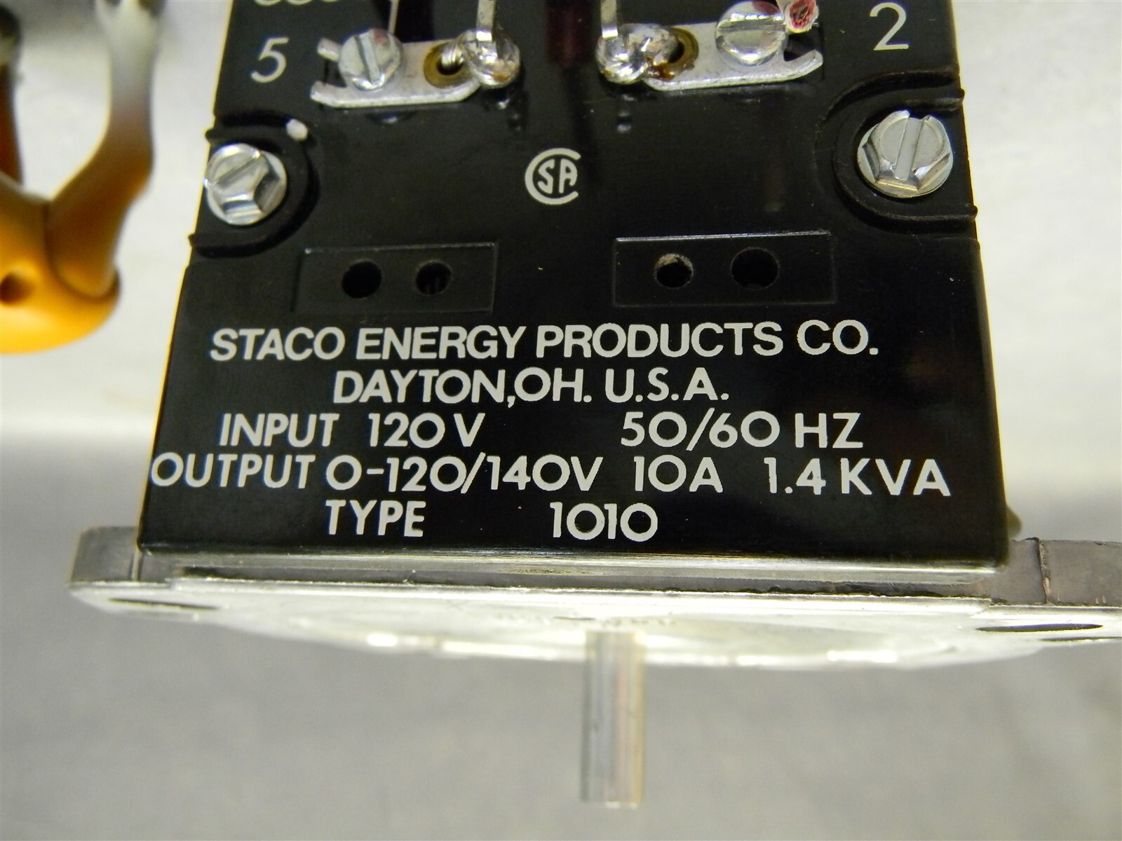 Staco Energy 1010 Motorized Variable Transformer 120 V Input