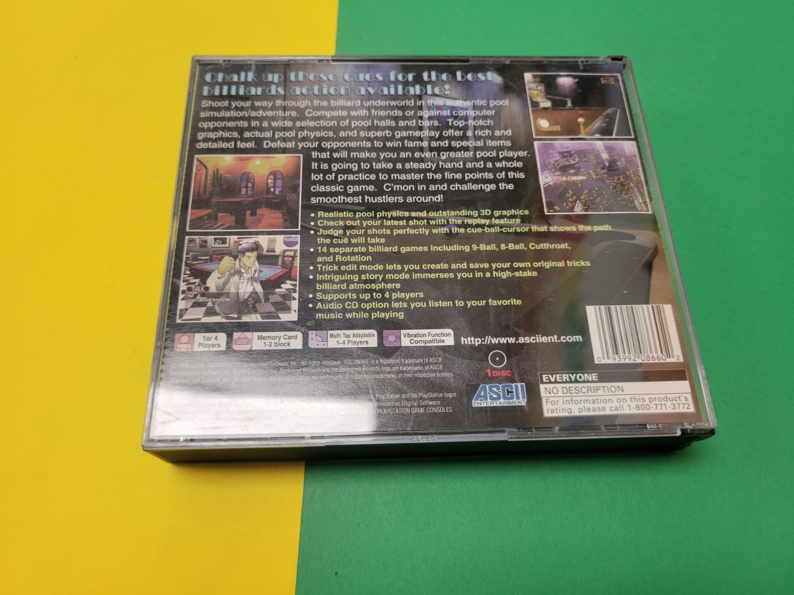 Backstreet Billiards (Sony PlayStation 1, 1998) Case Only
