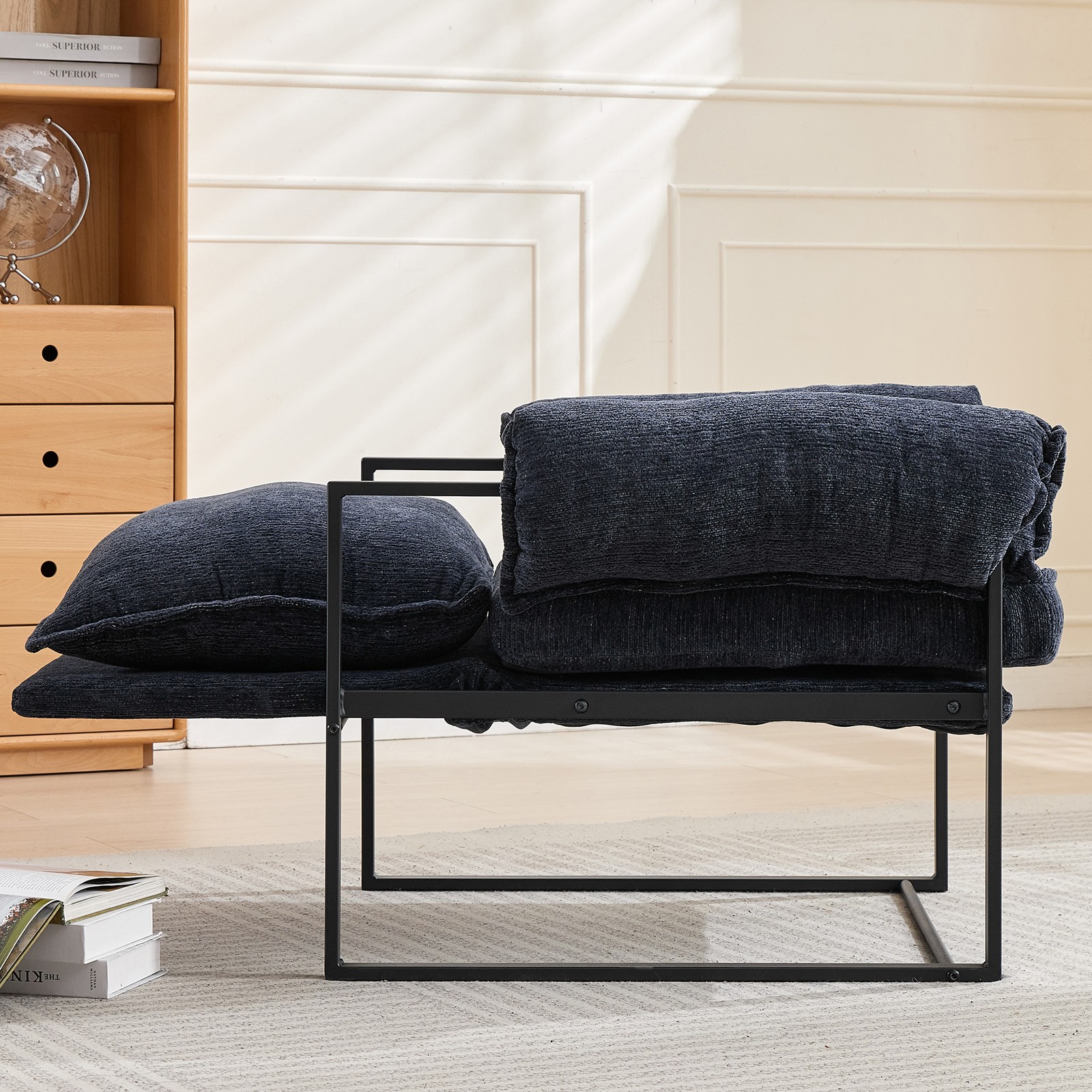 Adjustable Chenille Recliner Chair Modern Single Reclining Sofa for Living Room