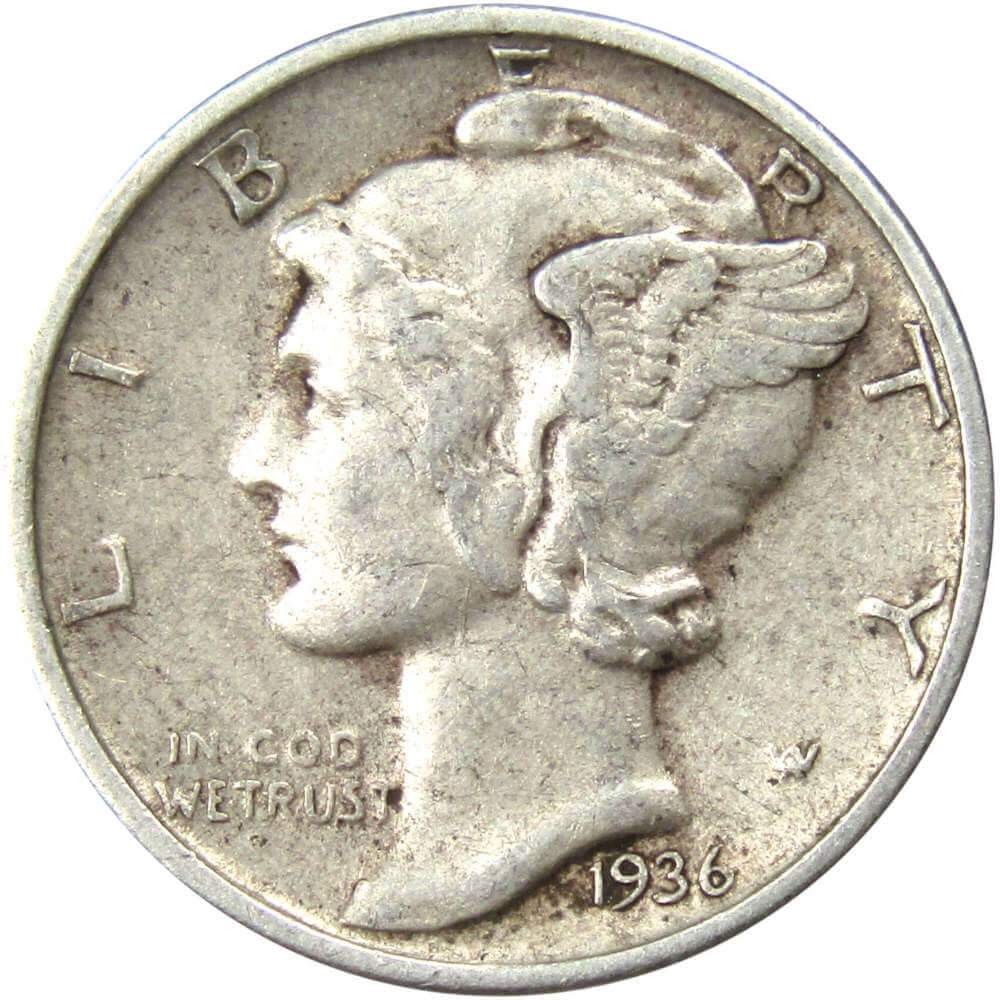 1936 Mercury Silver Dime XF EF Extremely Fine 10c Coin Collectible