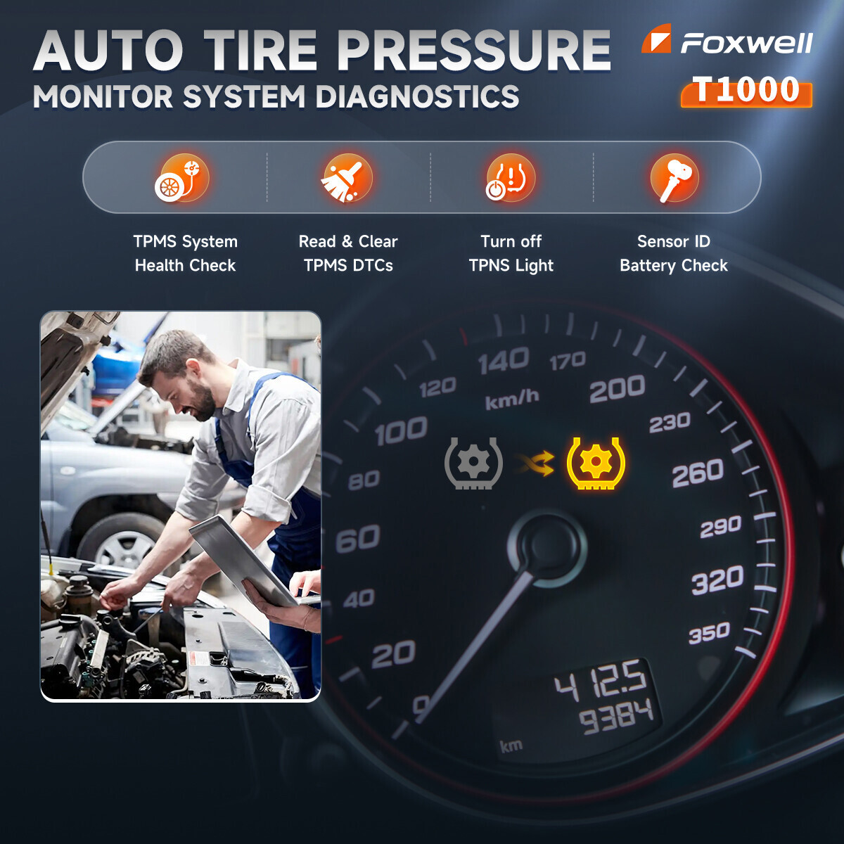 TPMS Reset Activation Tool Foxwell T1000 Universal Sensor Programming Diagnostic