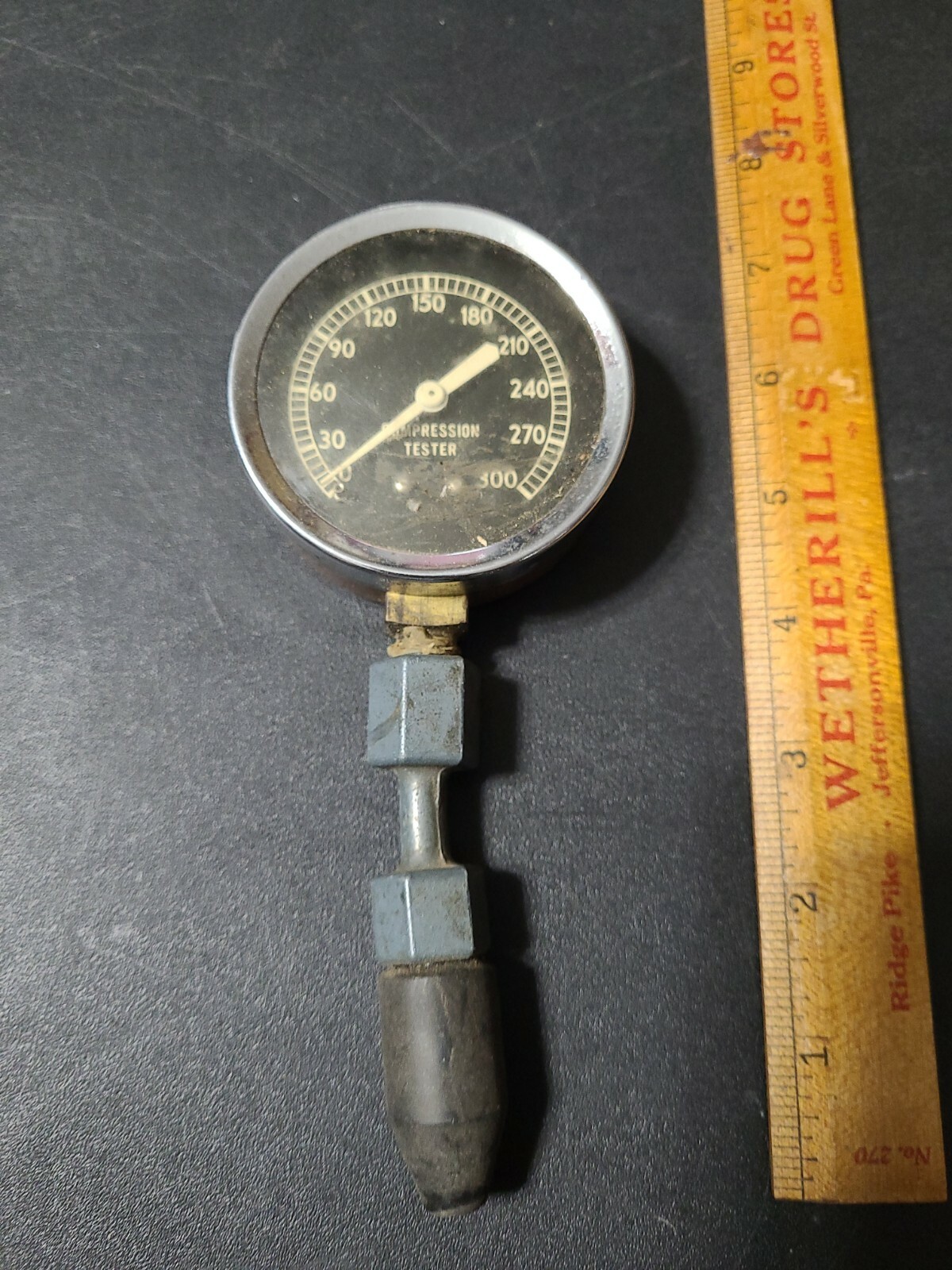Vintage Automobile Compression Engine Tester Gauage- Untested