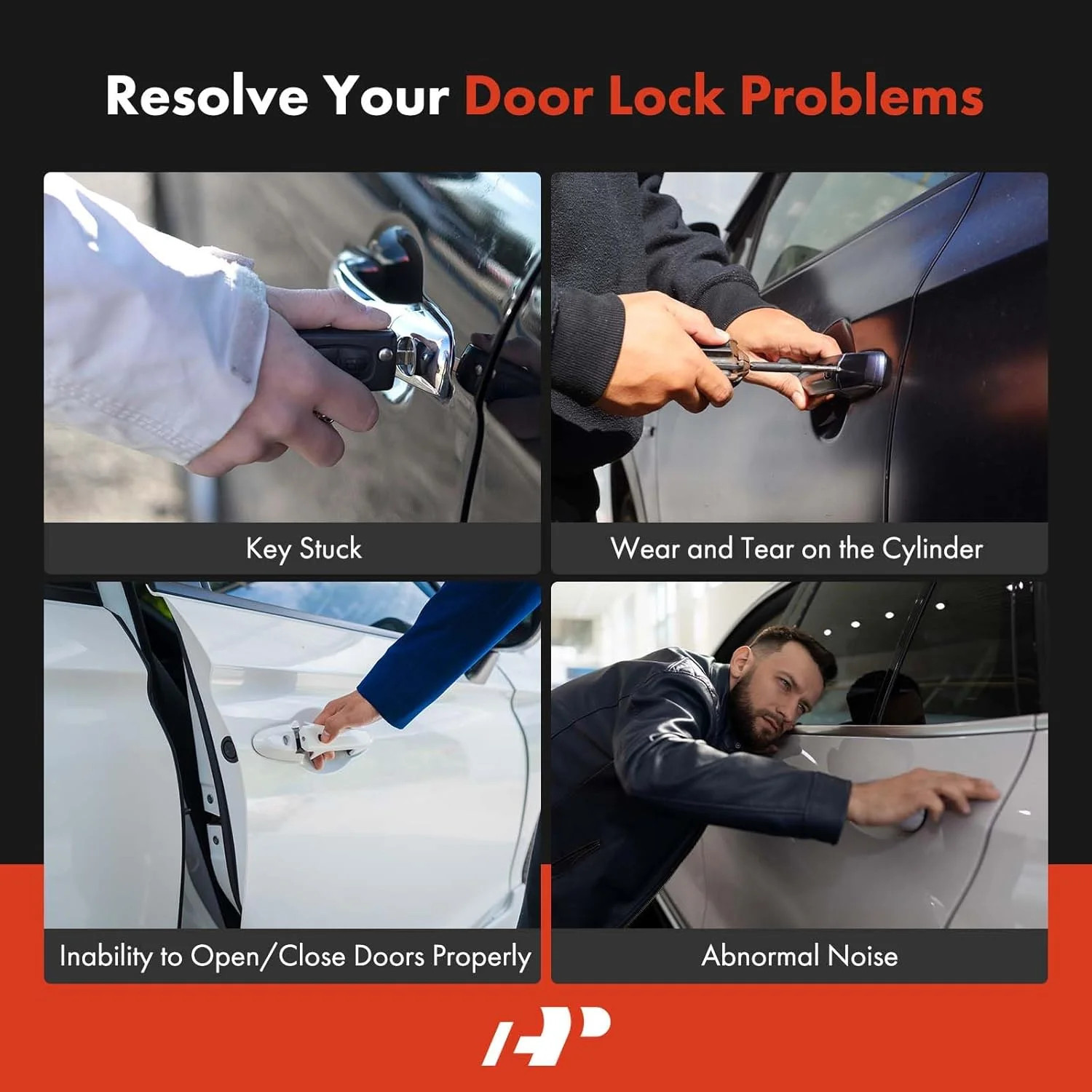 A-Premium Door Lock Cylinder Set with Keys Compatible with Chrysler Dodge Eagle
