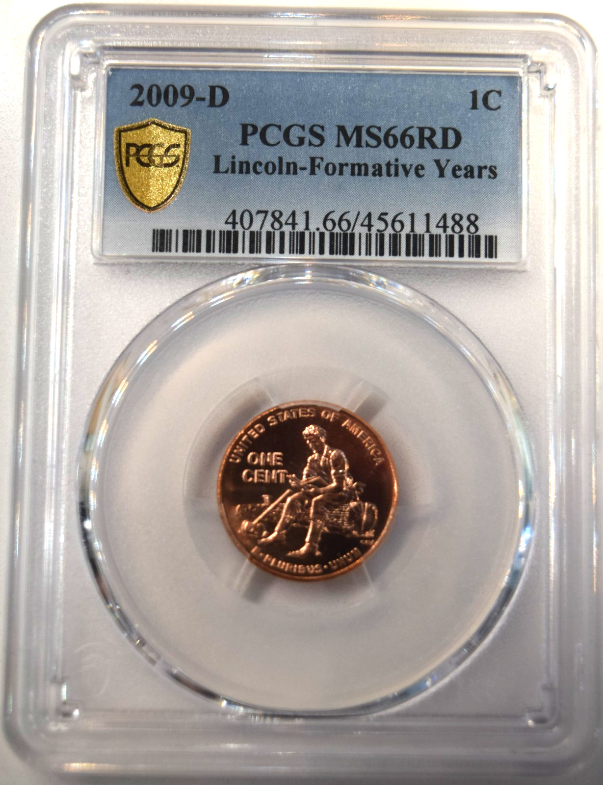 2009 Lincoln Formative Years Cent - PCGS MS66RD with Goldshield Trueview