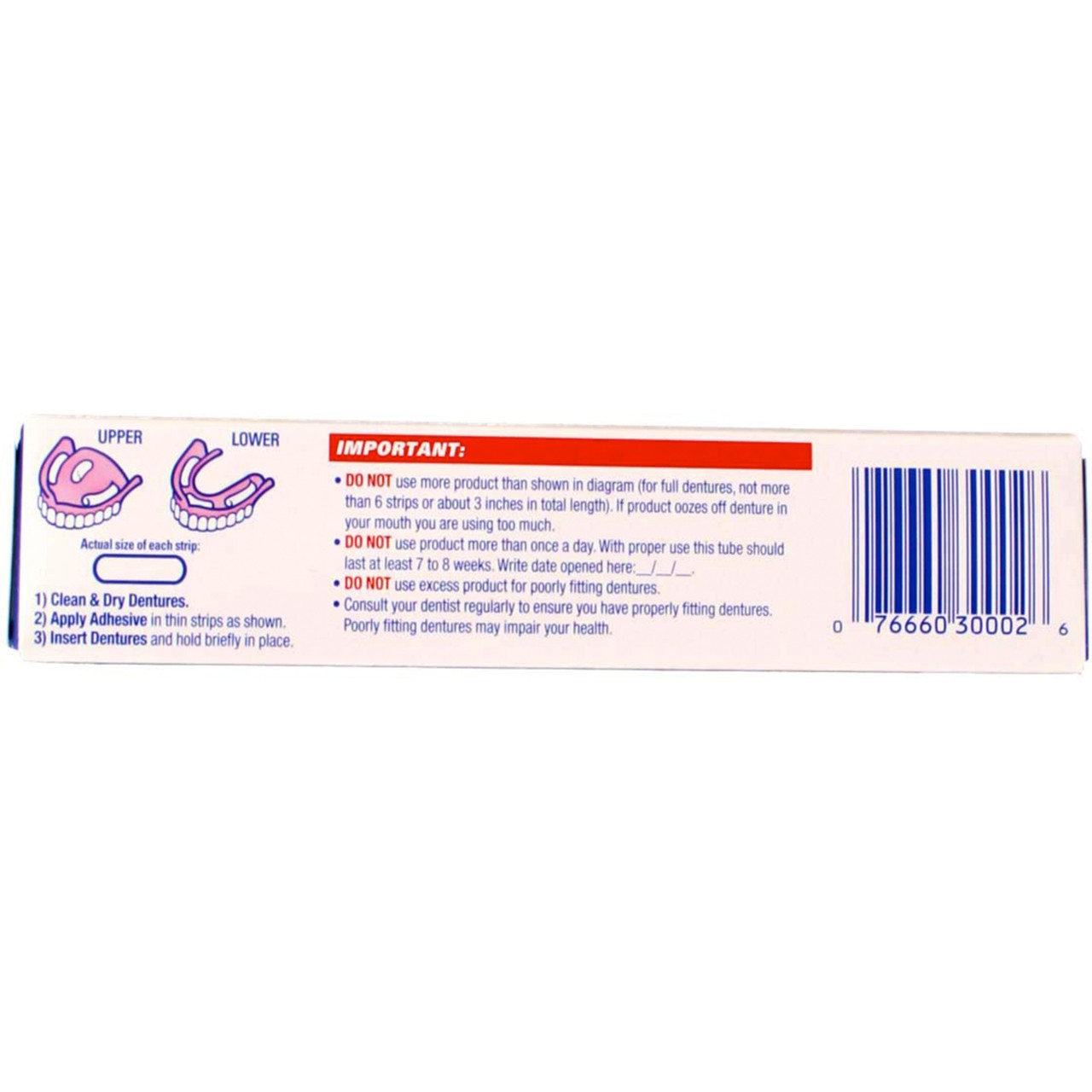 Fixodent Complete Denture Adhesive Cream, Unflavored