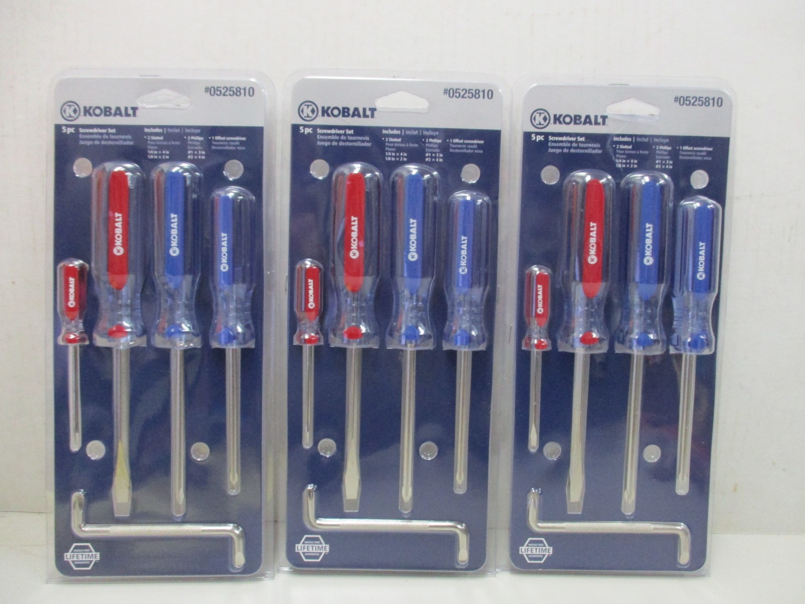 3 Packs New Kobalt 5pc Screwdriver Set Slotted/Philips/Offset