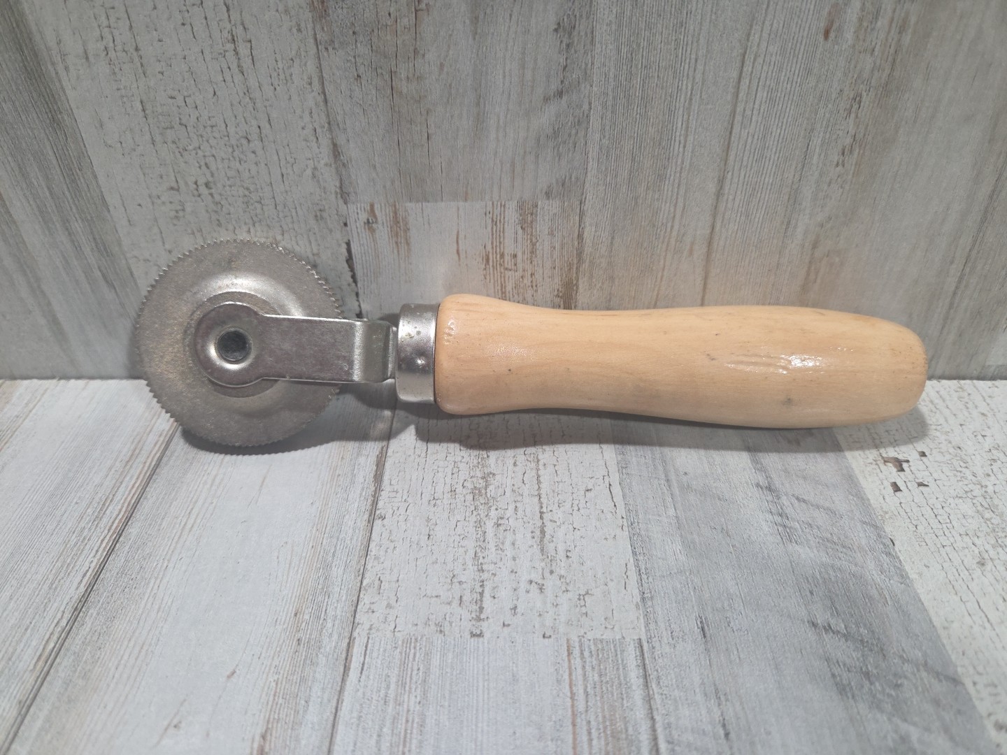 Vintage Wood Handle Roller Tire Patch Stitcher Repair 2" Heavy Duty Ball Bearing