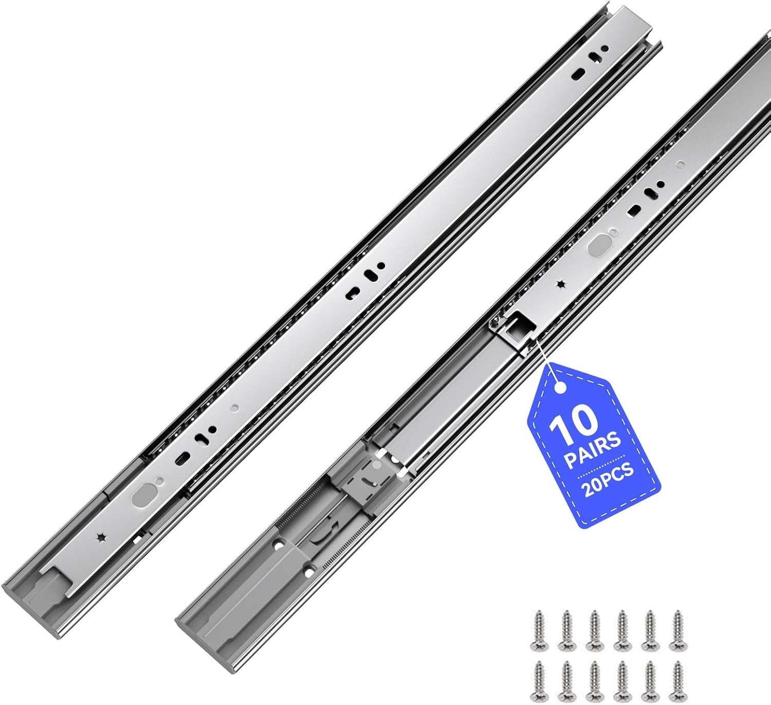 Pairs Soft Close Drawer Slides 20in SL4502S3-20 Ball Bearing Full Extension Dres