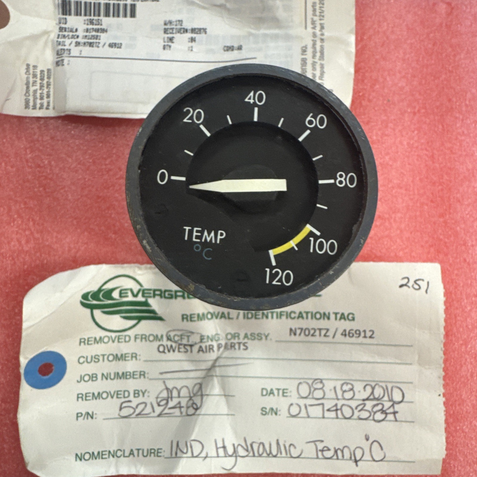 Weston 521248 Hydraulic Temperature Indicator gauge    binb