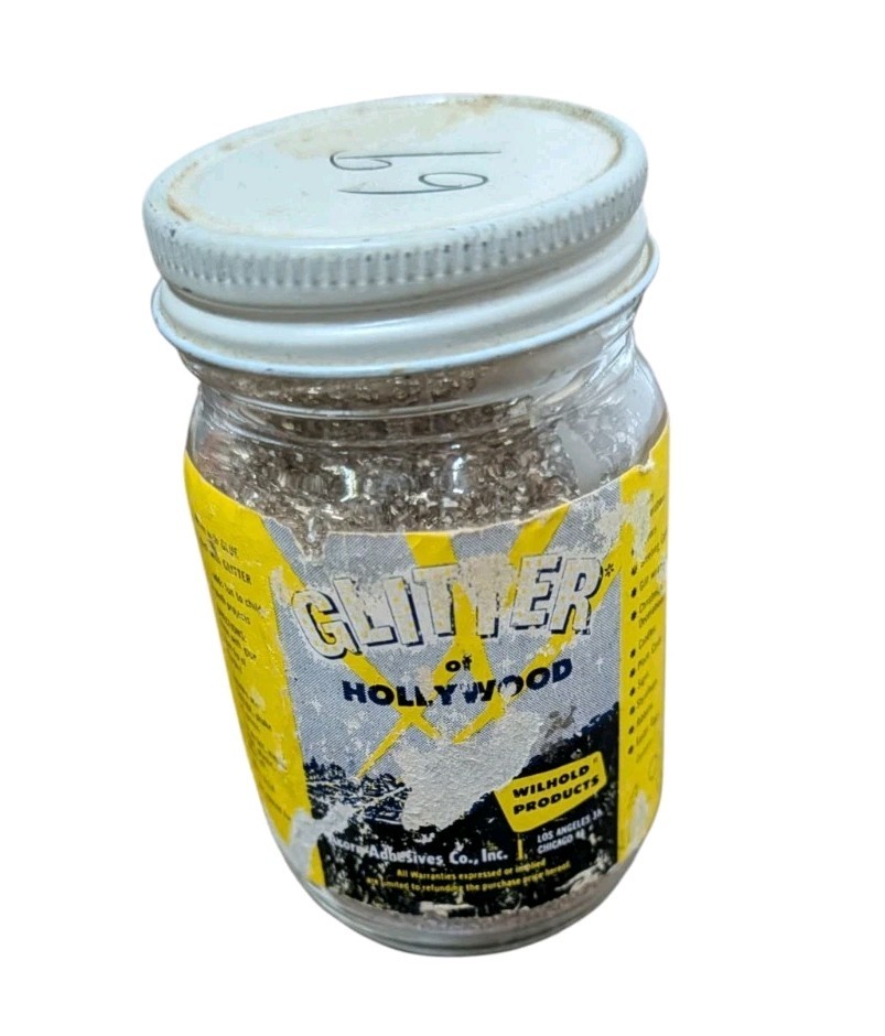 Wilhold Glitter Of Hollywood Vintage Jar Of Gold Craft Glitter 4 Oz 90% Full X