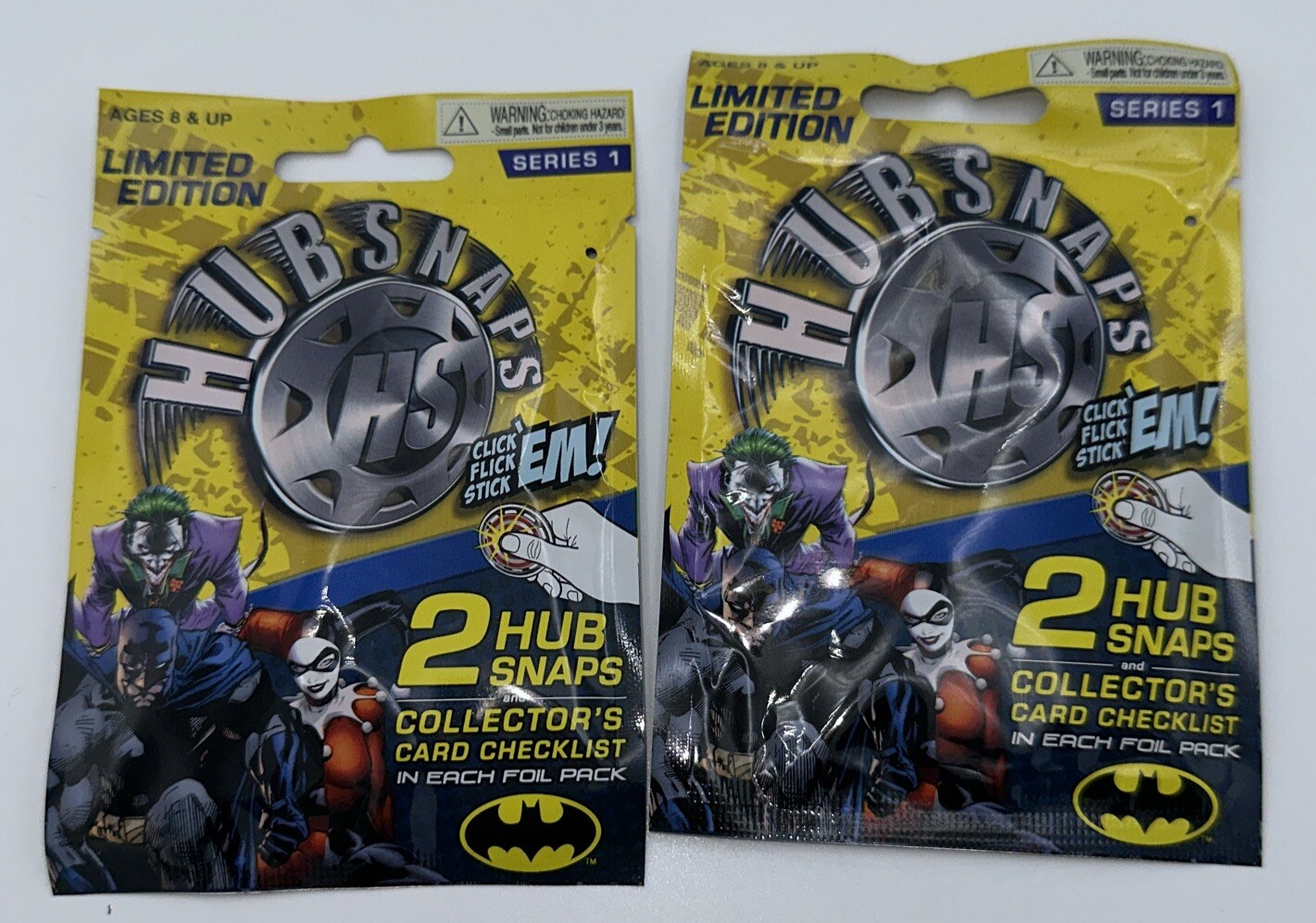 NECA DC Comics Batman Hubsnaps Series 1 Mystery Foil Pack Lot of 2 New Sealed