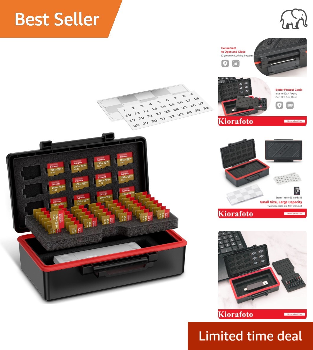 Professional 58-Slot Micro SD Card Holder: Water-Resistant & Anti-Lost Design