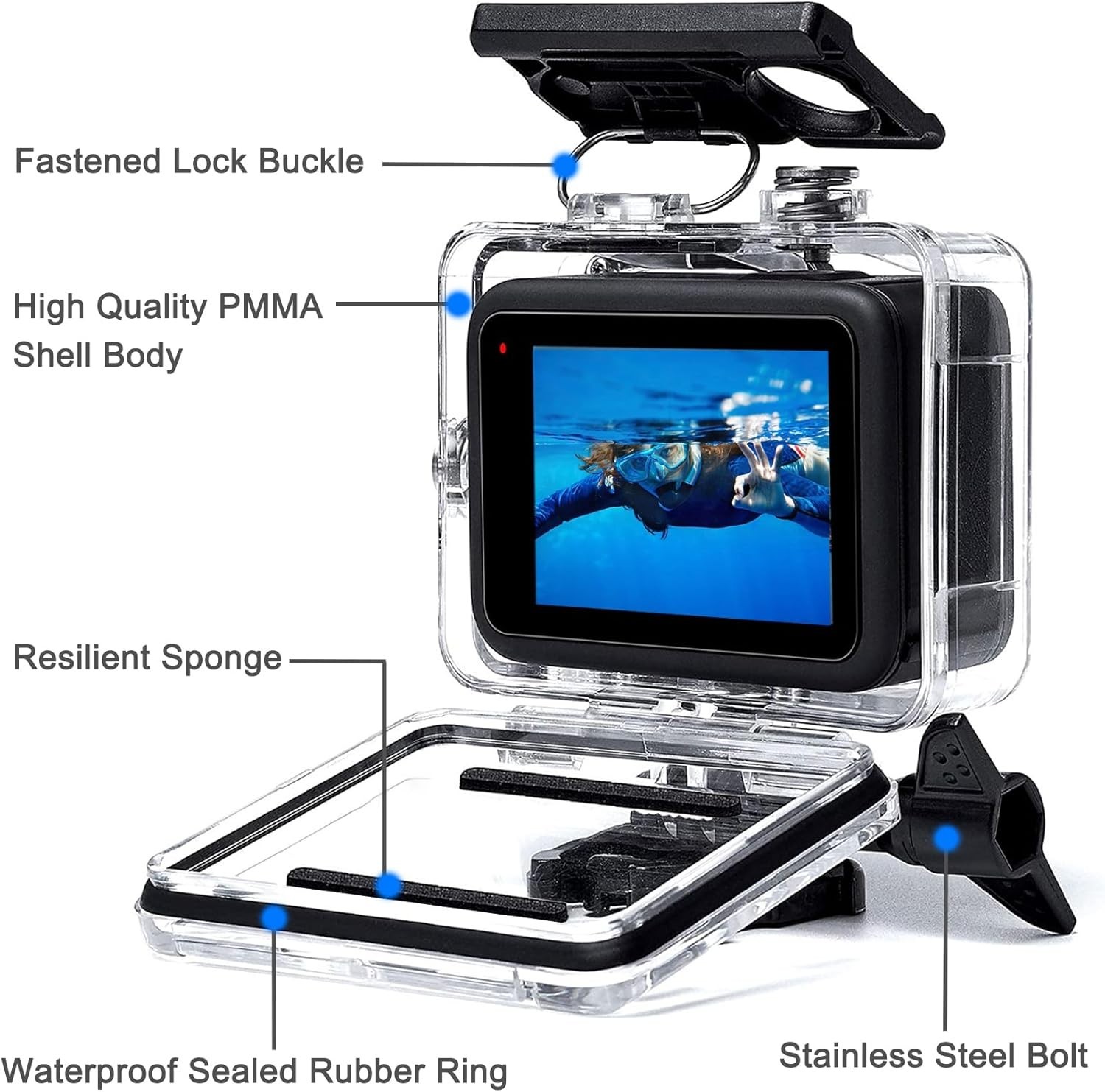 Complete Waterproof GoPro Pack: Case, Floating Grip & 3 Filters for All Models