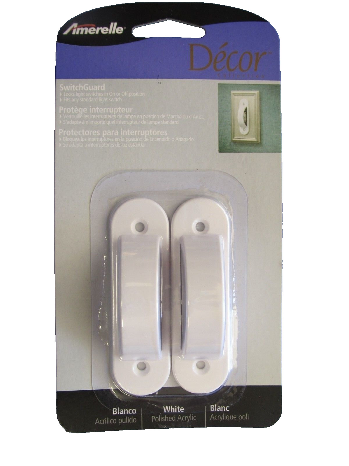 Amerelle Light Switch Guard Lock Universal White #SG1 Child safety NEW