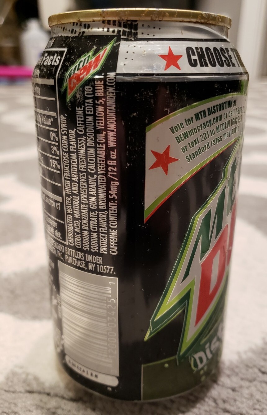 Mountain Dew 2010 Distortion Soda Dewmocracy Empty READ