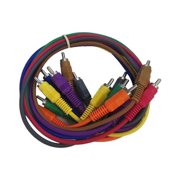 Cable Up CU/PC145 1.5' RCA Male to Same Patch Bay Audio Cables (8-Pieces)