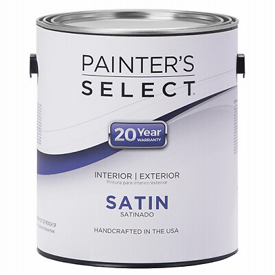 Painter's Select CPSSN-GL Interior/Exterior Paint, Neutral Base Latex Satin, 1