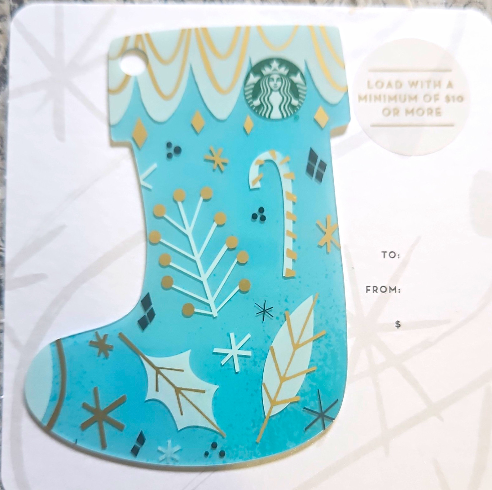 Starbucks Gift Card Holiday Stocking Design, $10, US, No Expiration