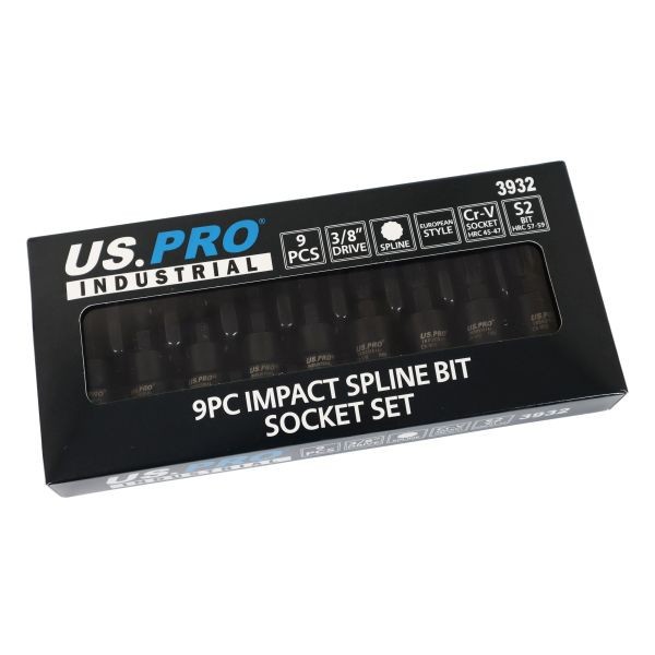 US PRO 31pc Impact Hex Torx Spline Bit Socket Set 3/8 Drive Short Reach Sockets