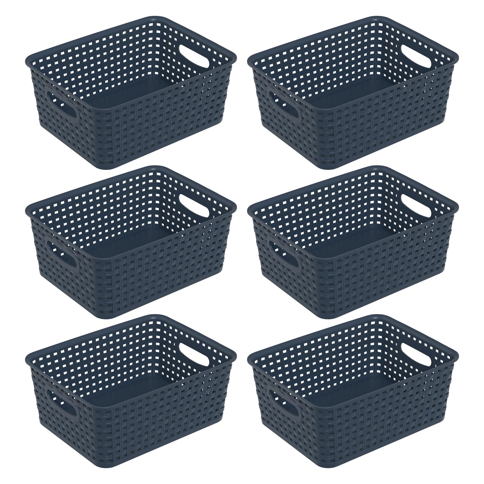 Plastic Storage Basket Bin, 6 Packs Small Organizing Basket for Desktop