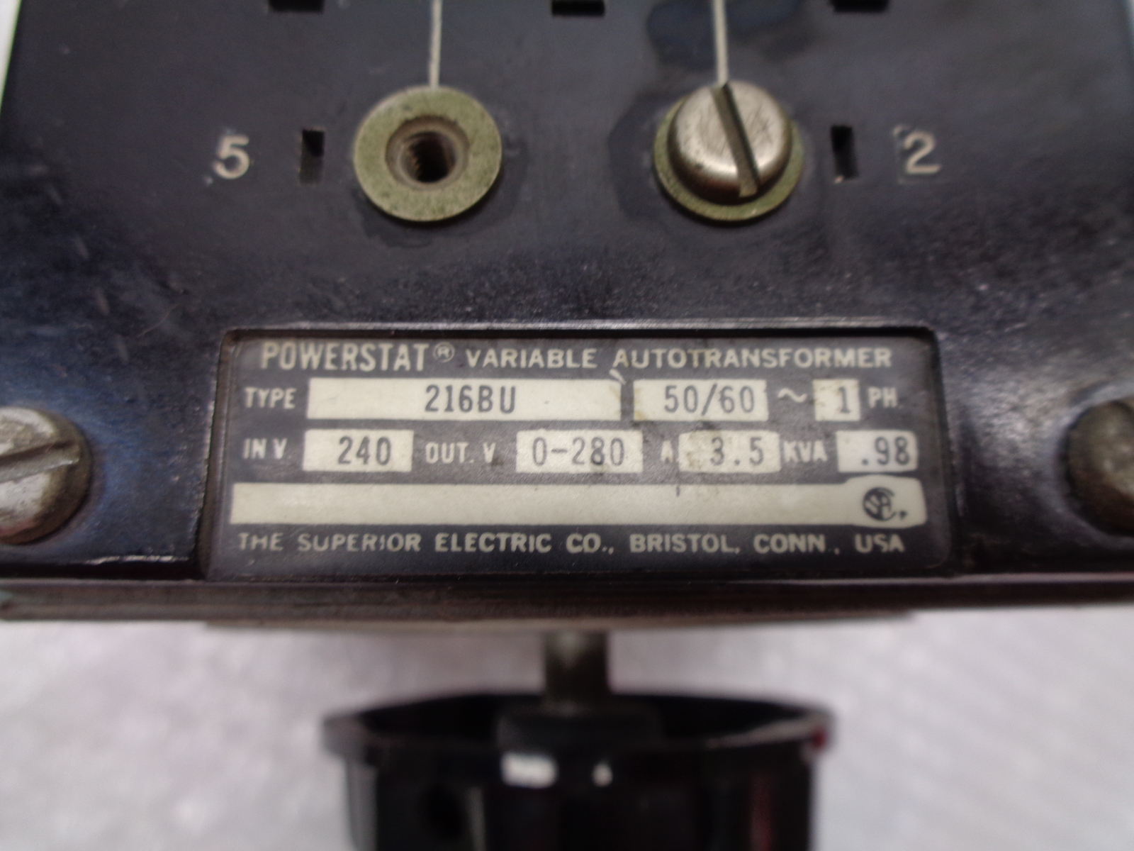 POWERSTAT 216BU VARIABLE AUTOTRANSFORMER UNMP