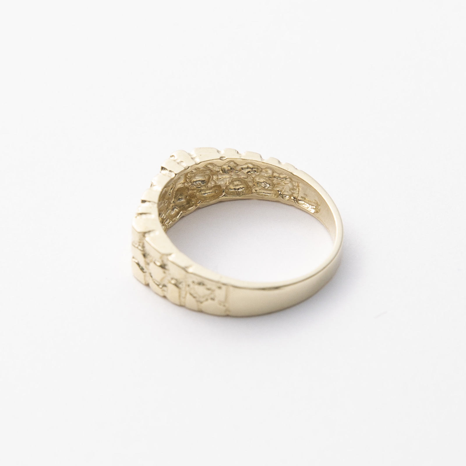 Rectangle Nugget Signet Ring Pinky Solid 10K Yellow Gold