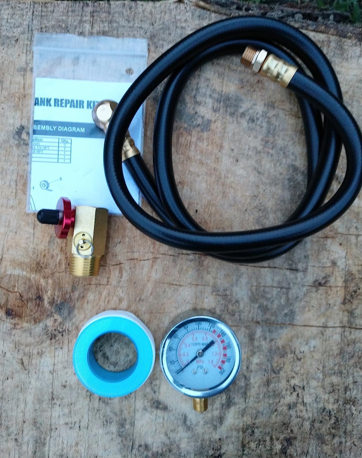 Air Tank Repair Kit, SUNROAD Air Tank Valve Kit with Gauge, Come with 2" Pressur