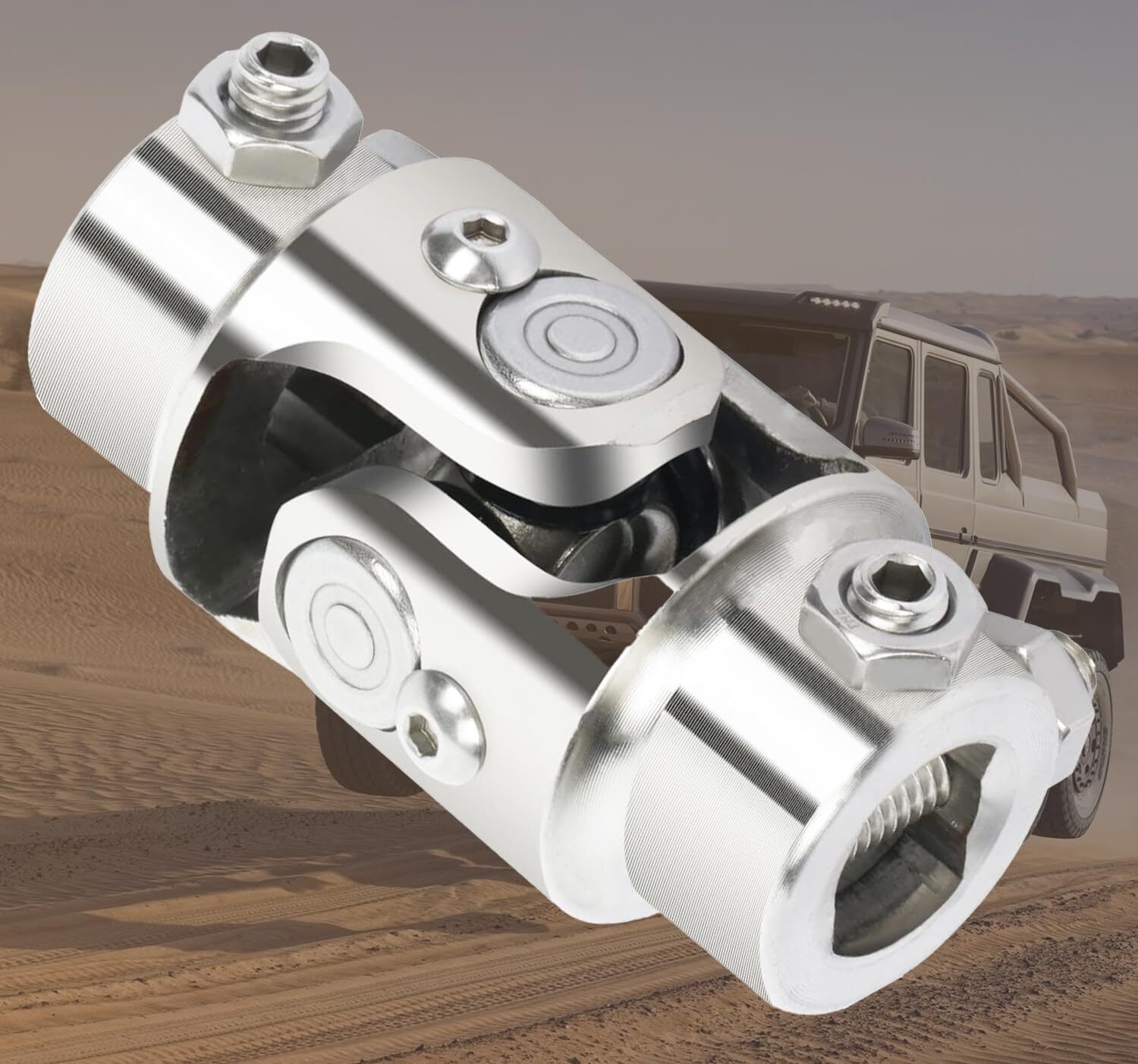 New 3/4" DD X 3/4" DD Universal Steering Chrome Single U Joint Shaft