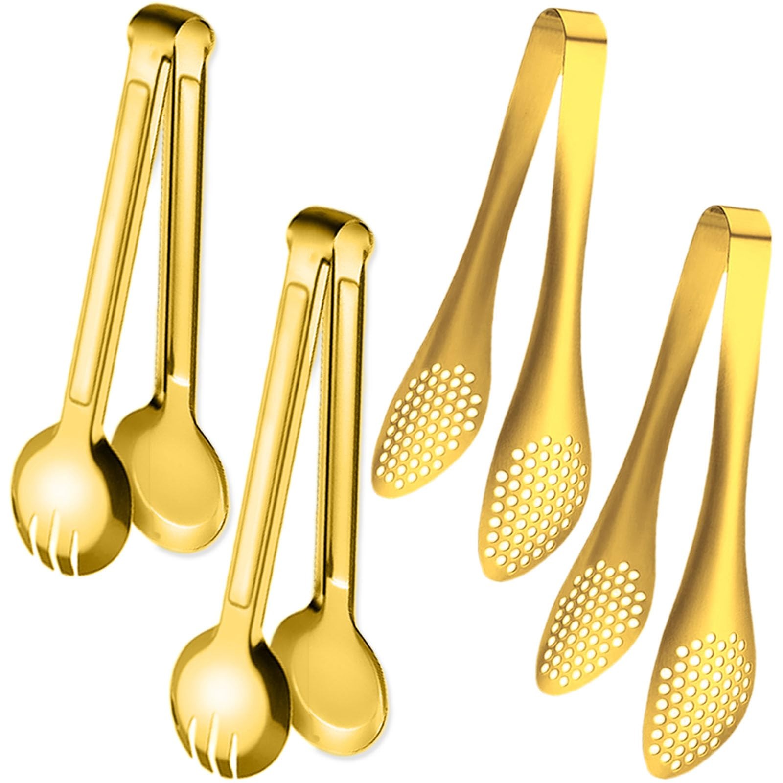 4 PCS Serving Tongs 9 Inch Buffet Tongs Stainless Steel Serving Utensils for ...