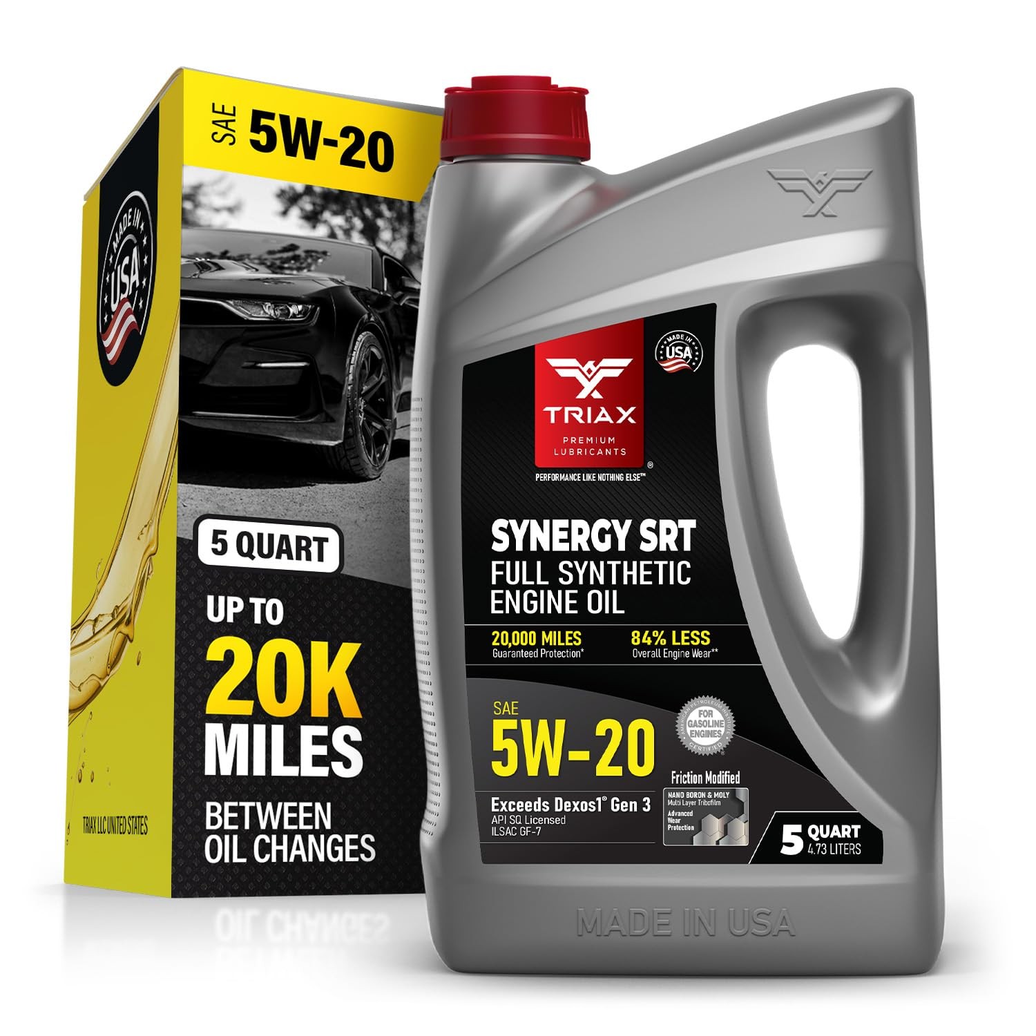 TRIAX Synergy SRT 5W-20 - Full Synthetic, Friction Modified Engine 5 Quart