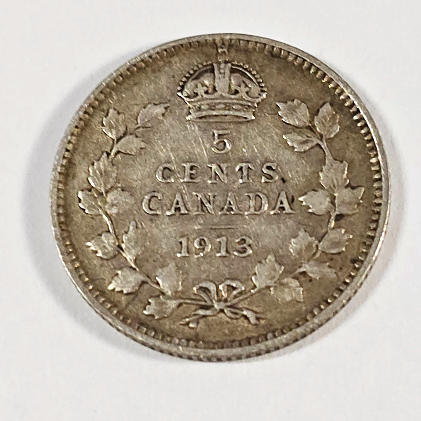 1913 Canada 5 five cents SILVER - LOW COMBINED SHIP - C5-348