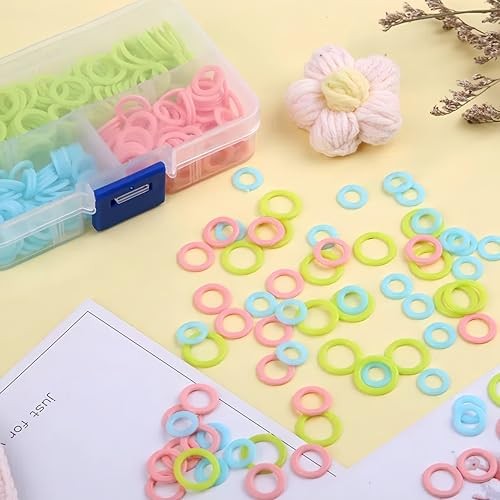 240 Pcs Knitting Markers Rings,Knitting Stitch Marker, O-Rings 4 Colors/240Pcs