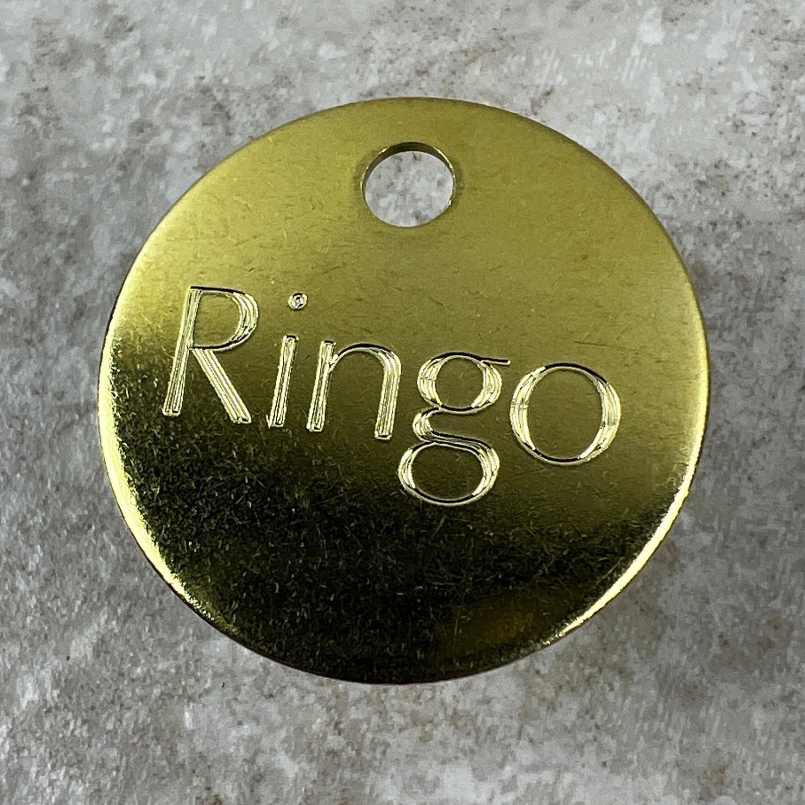 Custom Engraved Dog Tags Personalized Dog Collar Pet ID Tags RUSTIC BRASS CIRCLE