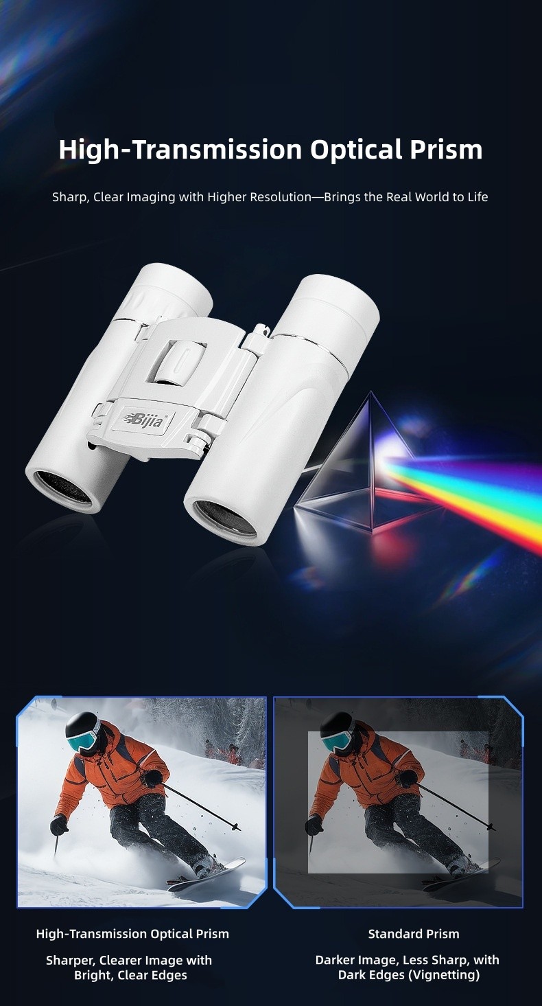8x22 HD Compact Binoculars Low Light Night Vision Folding Telescope Outdoor
