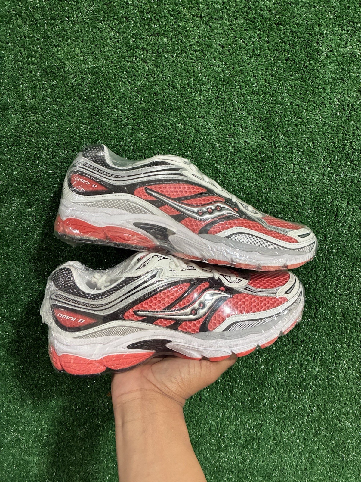 Saucony Omni 9 Men's Running Shoes Breathable Mesh Coral/White/Black