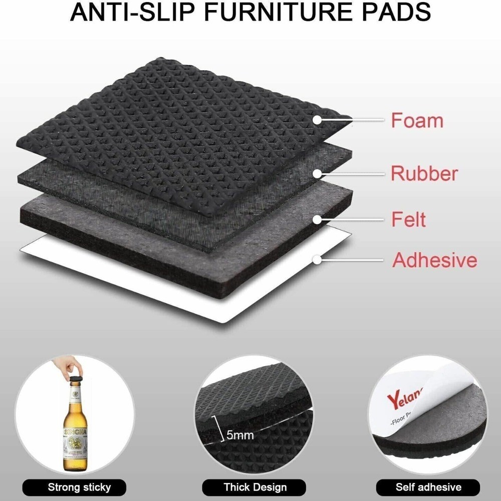30 Pcs Floor Protector Pads Square Home Kitchen Durable Multipurpose