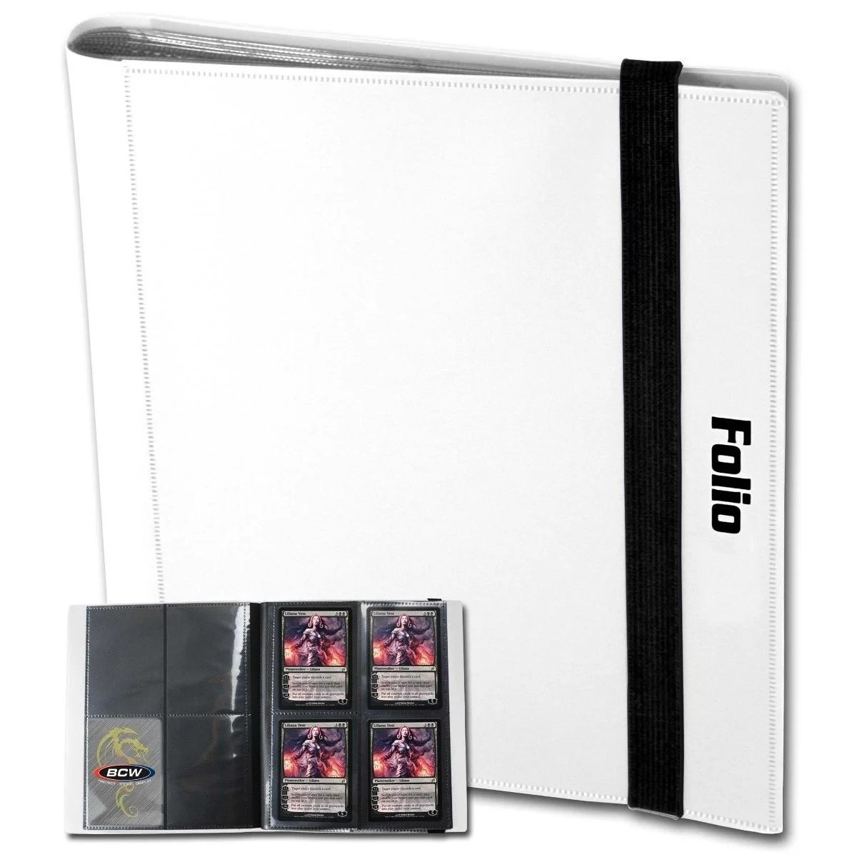 BCW Folio 4 Pocket Gaming Card Holder White Album w/ 20 Pages