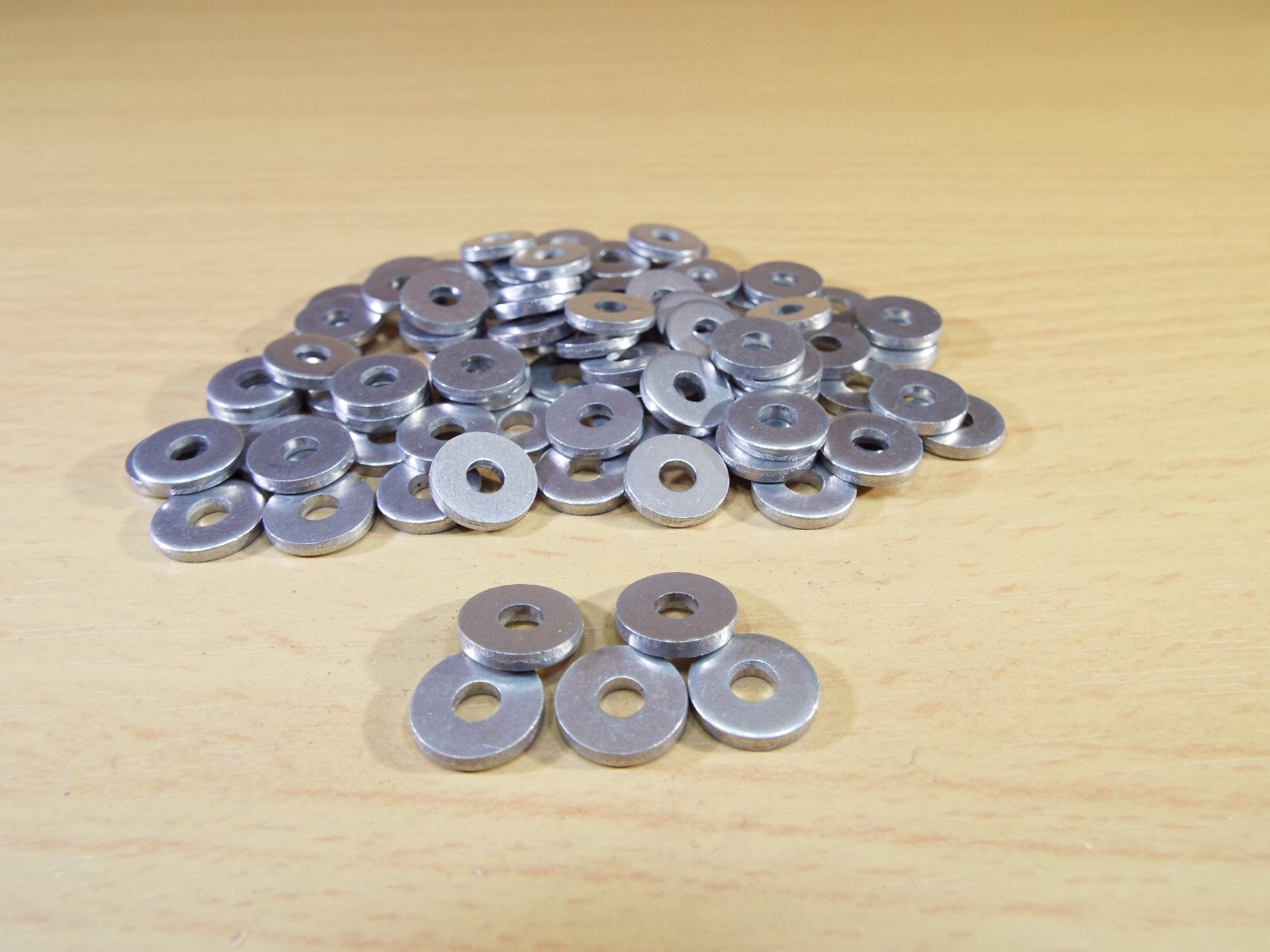 QTY100 BLIND 1/8" RIVET BACKING WASHER ALUM .064 THK  x .375 OD x .125" M3 #5 ID