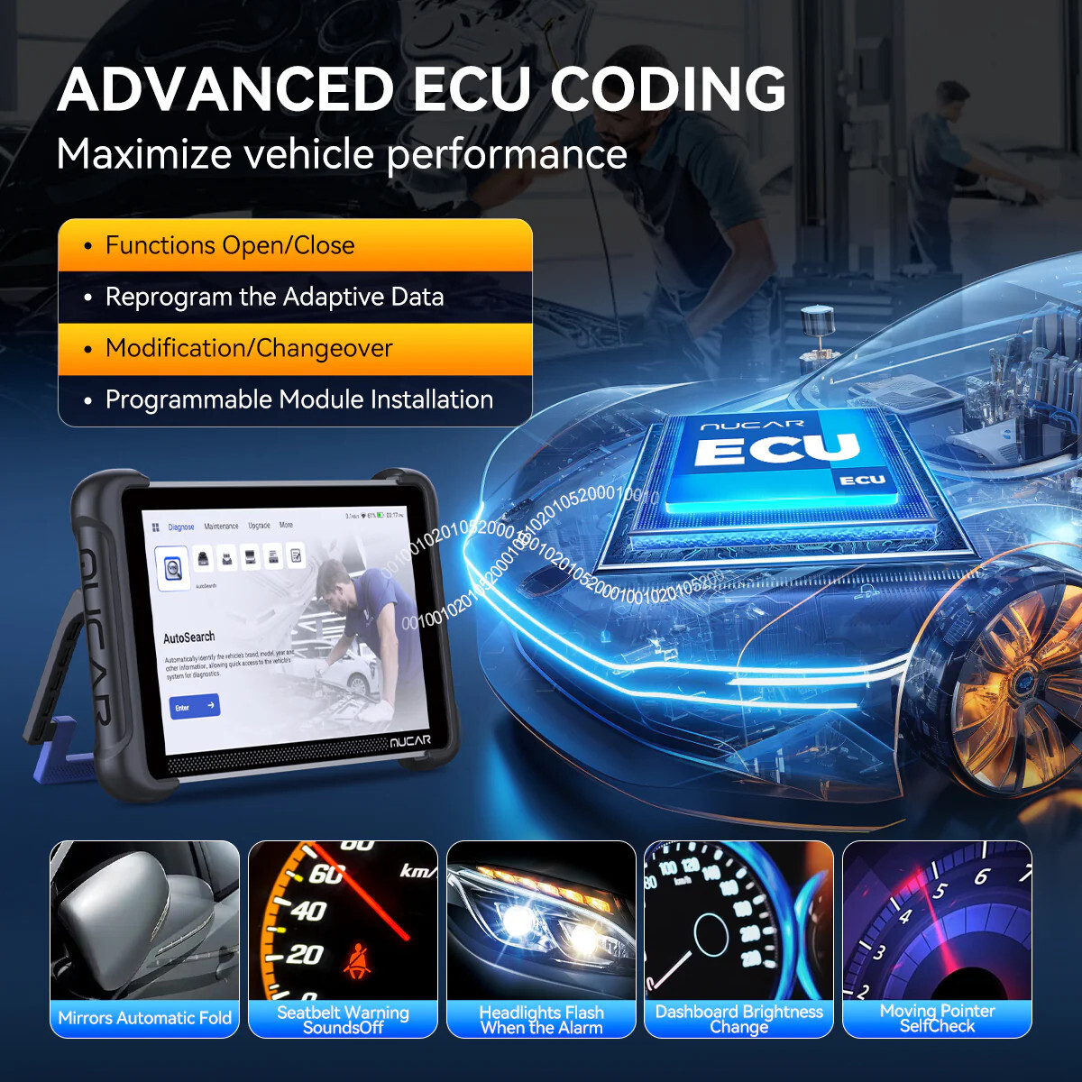 MUCAR 892BT + Thinkcar TKEY101 Key Programming Tool ECU Coding Scanner Full Scan