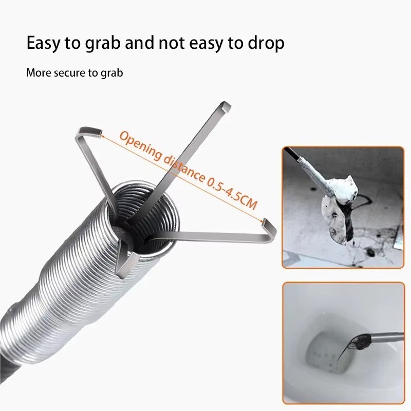 60cm Spring Pipe Dredging Tool Drain Snake Cleaner Clog Remover Kitchen Sink