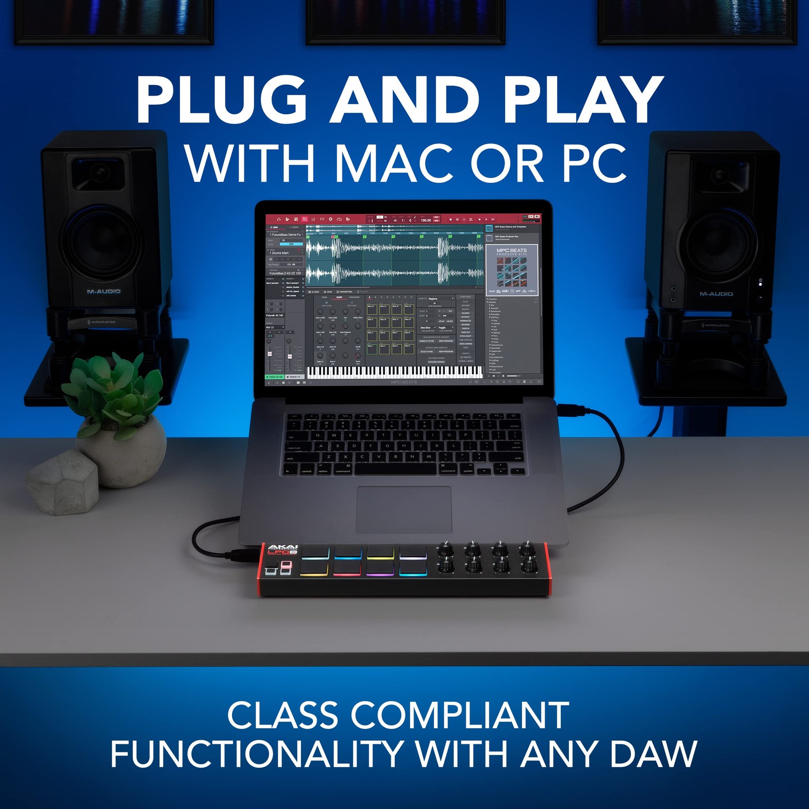 Professional LPD8 - USB MIDI Controller with 8 Responsive RGB MPC Drum Pads for