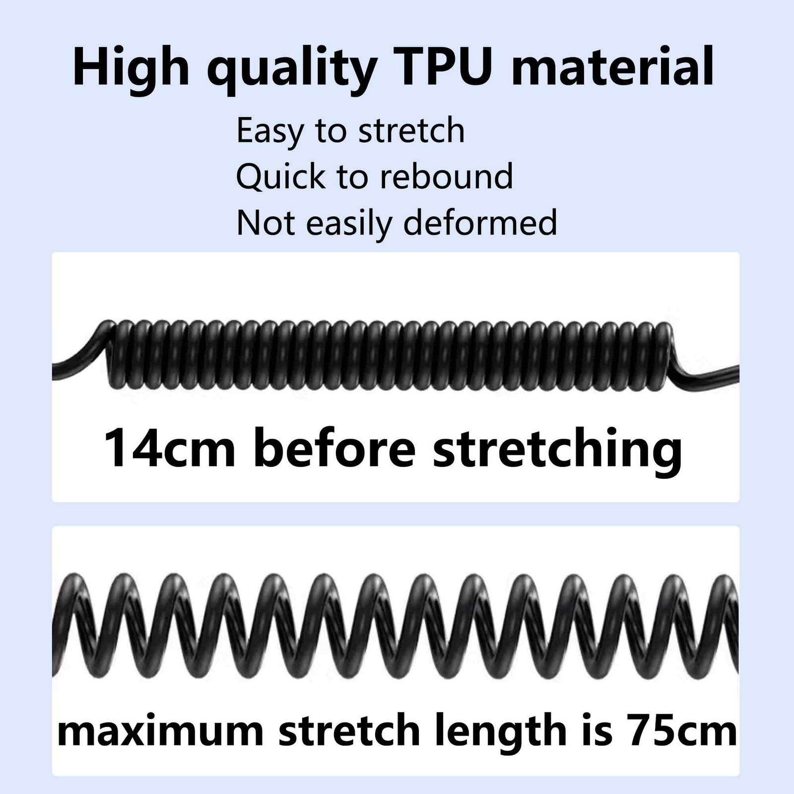 USB C To USB C Coiled Cable Right Angle Type C Spring 6A Fast Charging Cord