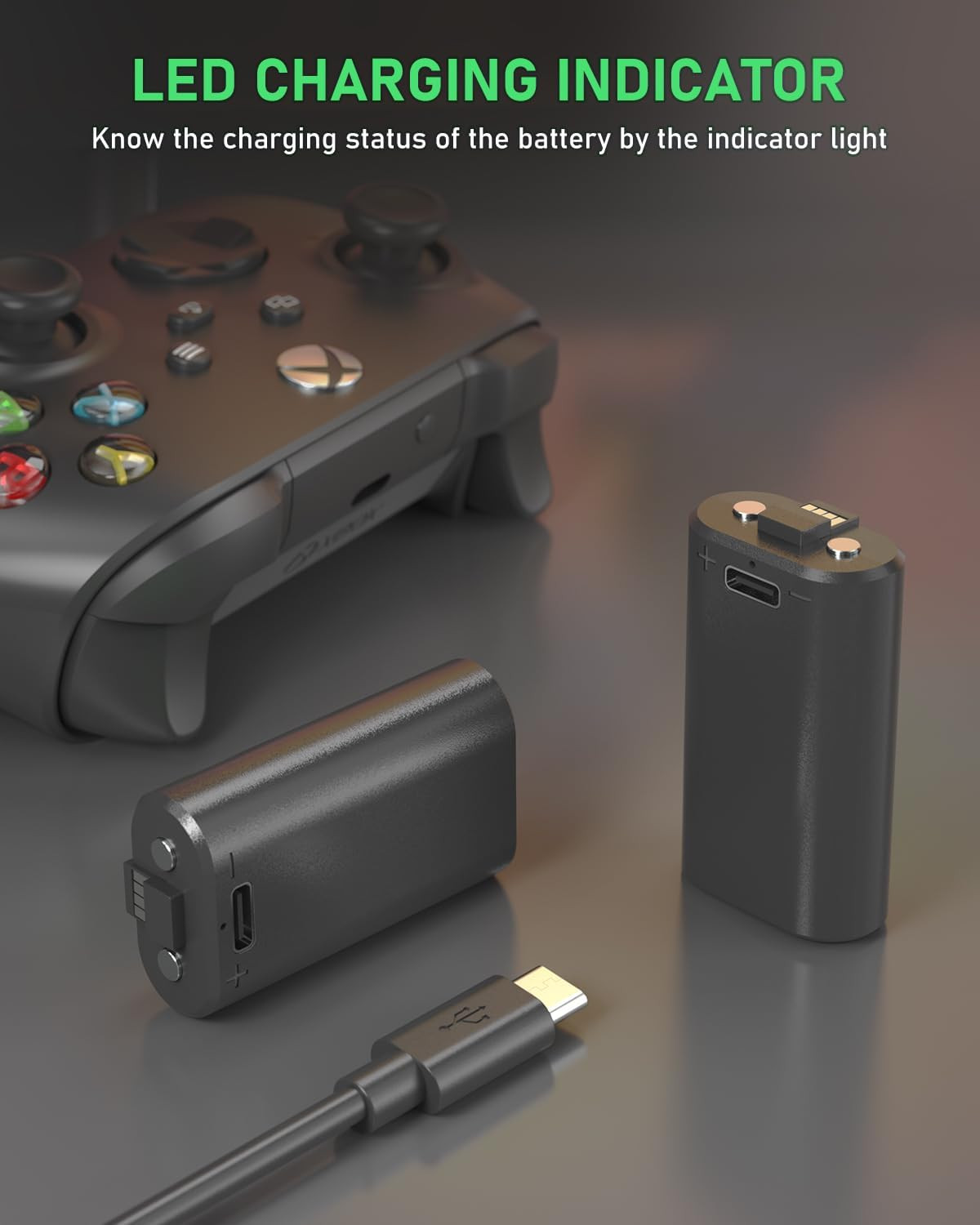 Rechargeable Controller Battery Pack for Xbox One/Xbox Series X|S, 2X6660Mwh Bat
